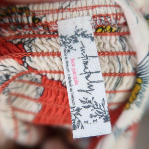 Free People Red and Cream Floral Midi Dress - Picture 5 of 8